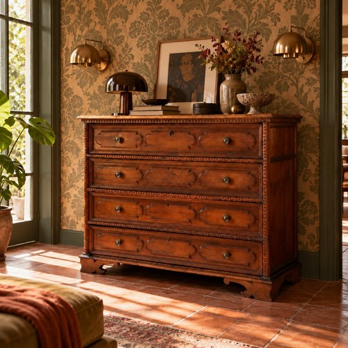 Commode baroque ancienne noyer - ancienne,