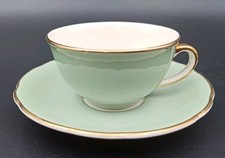 VILLEROY ET BOCH - METTLACH EARTHENWARE COFFEE MUG RHÔNE model ivory green gold 