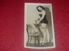 VINTAGE 1950  PHOTO ARGENTIQUE / TAMPA FLORIDA PIN UP / ANN HART CHINCHILLA 1954