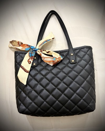 Sac noir matelassé - , en