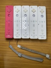 5 Nintendo Wii Remote Controllers 1 Pink & 4 White Wii Motion Plus UNTESTED