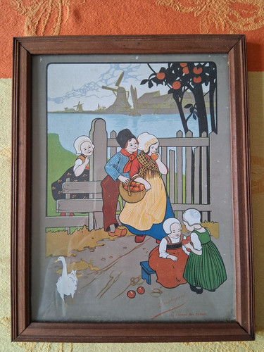 Gravure ancienne encadree - gravure,