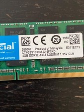 4x4gb Ram Imac 2013 DDR3L-1333  SODIM CRUCIAL CT4G3S1339M.C16F1KD