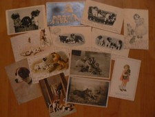 lot de 13 cpa fantaisie chien