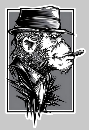 Smoking monkey singe - monkey, mafia