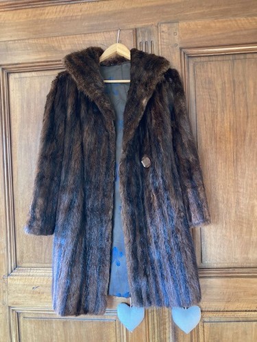 Manteau vrai vison marron