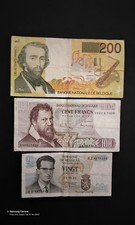 Lot 3 Billets De Banque Belge 200fr A.Sax & 100fr L.Lombard & 20fr Roi Baudouin