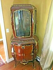 LOUIS XV STYLE 19TH CENT VITRINE A DEUX CORPS ROSEWOOD, AMARANTH, BOIS SATINE 