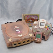 Dreamcast HELLO KITTY PINK Console system HKT-3000 NTSC-J W/GARDEN PANIC Tested