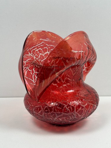 Vase verre rouge granité - verre,