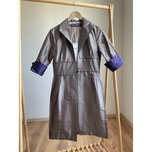 Manteau blazer long soie - manteau, en