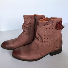 Kickers Women’s Rolling Leather Boots in Burgundy EUR 39, US 8
