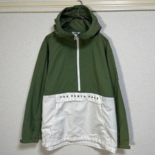 NORTH FACE Logo Hoodie Nylon Anorak Jacket Blouson Men L 100 Olive windbreaker