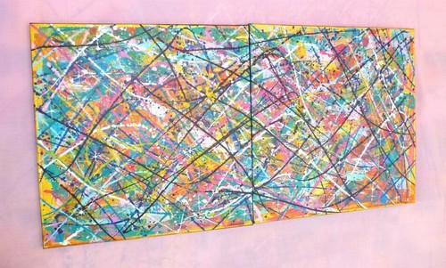 Tableau diptyque acrylique - diptyque,