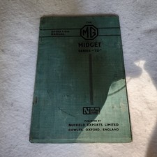 MG Series TD Midget Operation Manual 1952