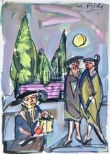 Alfred de MUSSET Lorenzaccio 12 GOUACHES à la main signées YVETTE ALDE 1/ex. n°