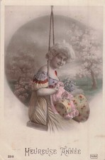 CP HAPPY YEAR WOMAN ELEGANT HAT ON SWING - 61223
