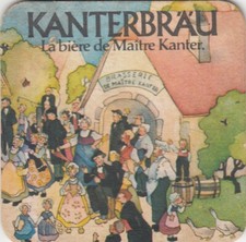 Sous bock de bière - Kanterbrau - Gold, bière spéciale - 9 X 9 cm