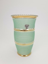 Antique Art Deco Belgian Doyen Green Glass Vase