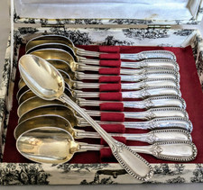 PUIFORCAT 12 Cuillères Argent Massif Et Vermeil Poinçon Minerve