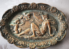 Ancien  VIDE POCHE Anges cupidon Déesse bronze art-nouveau ?