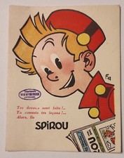 FRANQUIN RARE CARTE POSTALE BUVARD SPIROU ANNEES 50/60 TBE