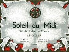 Soleil du Midi Le Cellier Wine Label