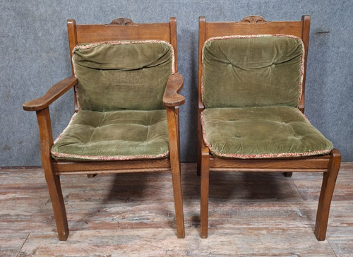 Paire fauteuils modernistes - paire,