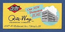 Vintage Rite-Way Milker Ink Blotter Chicago Illinois Milking Machines