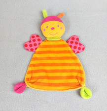 Doudou plat coccinelle orange