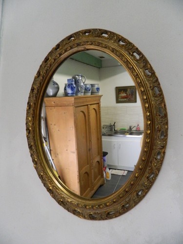 Miroir ovale doré - ovale,, doré,