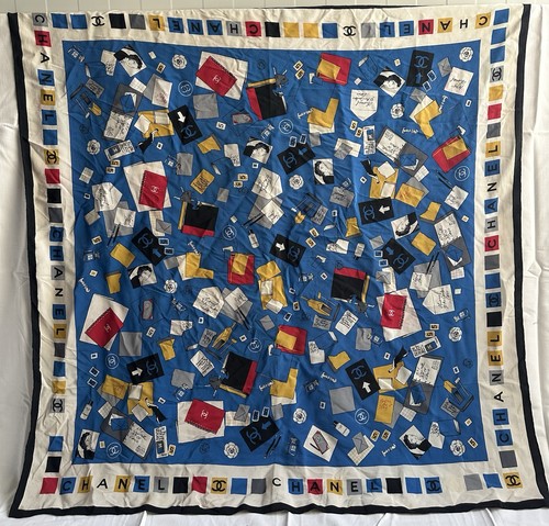 Foulard chanel vintage soie - chanel,