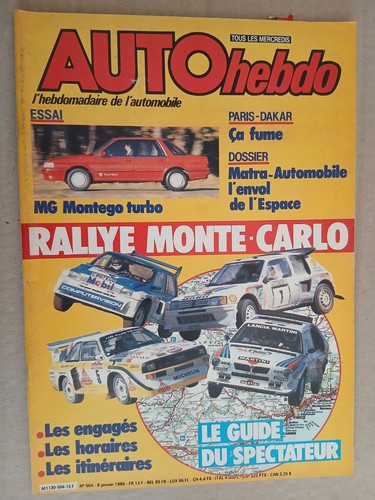 Auto hebdo 504 - hebdo, 8/1/1986