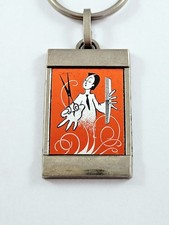 KEYCHAIN - hairdresser hairdresser drawing DESIGN 1980s vintage - living room 13 - metal