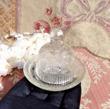 ANTIQUE DINNERETTE, CHEESE BELL and its PORTIEUX GLASS plate late 19th century