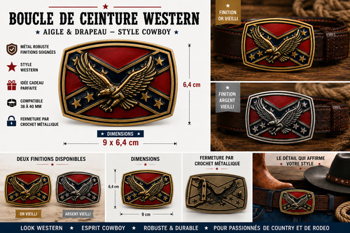 Boucle ceinture western usa - boucle,