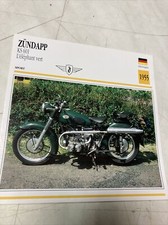 Zündapp KS601 éléphant vert 1955 fiche carte moto de collection Atlas Allemagne