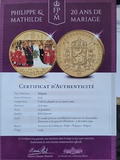 Piece de monnaie comémorative mariage de Phillipe & Mathilde