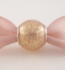 Paillettes Balle Authentique Pandora Argent 925 / Rose Doré Émail Breloque/Perle