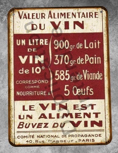 Plaque métal vintage vin - le,