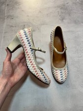 Chie Mihara Leather Platform Heels Women's Shoes White Size EU 38 / US 7.5 /UK 5