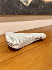 Vintage Selle Italia Turbo Perforated Leather Saddle (White) 1987