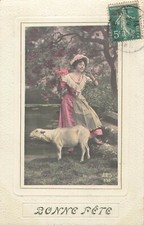 CP BONNE FETE SHEPHERD WITH SHEEP