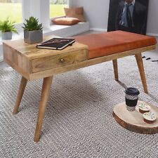 FineBuy Banc en cuir 100 cm