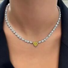 24 Ctw Lab-Created Multi-Shaped Diamond Tennis Women's Necklace 14K Gold Plated!