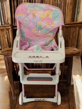 Chaise haute vintage pour poupées Vogue ancienne, accessoire rétro collection