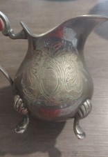 Verseuse, pot à lait, cruche en argenterie ancienne avec poinçons gravés