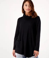 #1744 LOGO Lounge by Lori Goldstein Micro Cloud Waffle Cowl Neck Top Size L