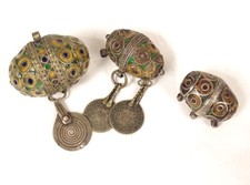 3 Ball Tagmout Necklace Tiznit Silver Enamel Morocco Maghreb Anti-Atlas XXth