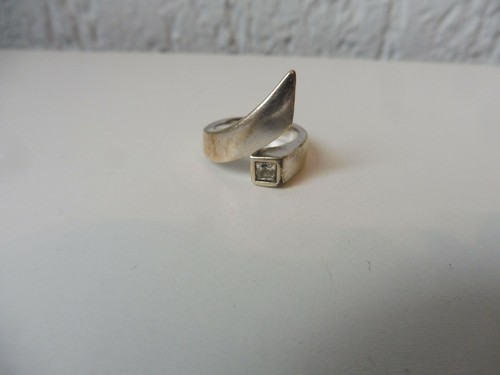 Bague argentée pierre lang - bague,